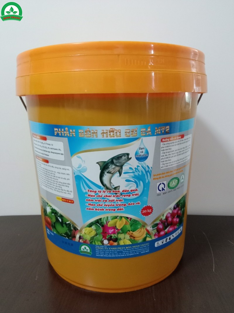 PHÂN BÓN HỮU CƠ CÁ MT2 (20KG) - Xô Vàng
